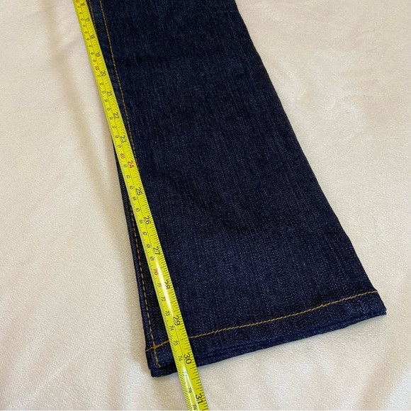 TRUE RELIGION Billy Dark Wash Painted Silver Logo Horseshoe Flap Pockets Jeans - Picture 14 of 15